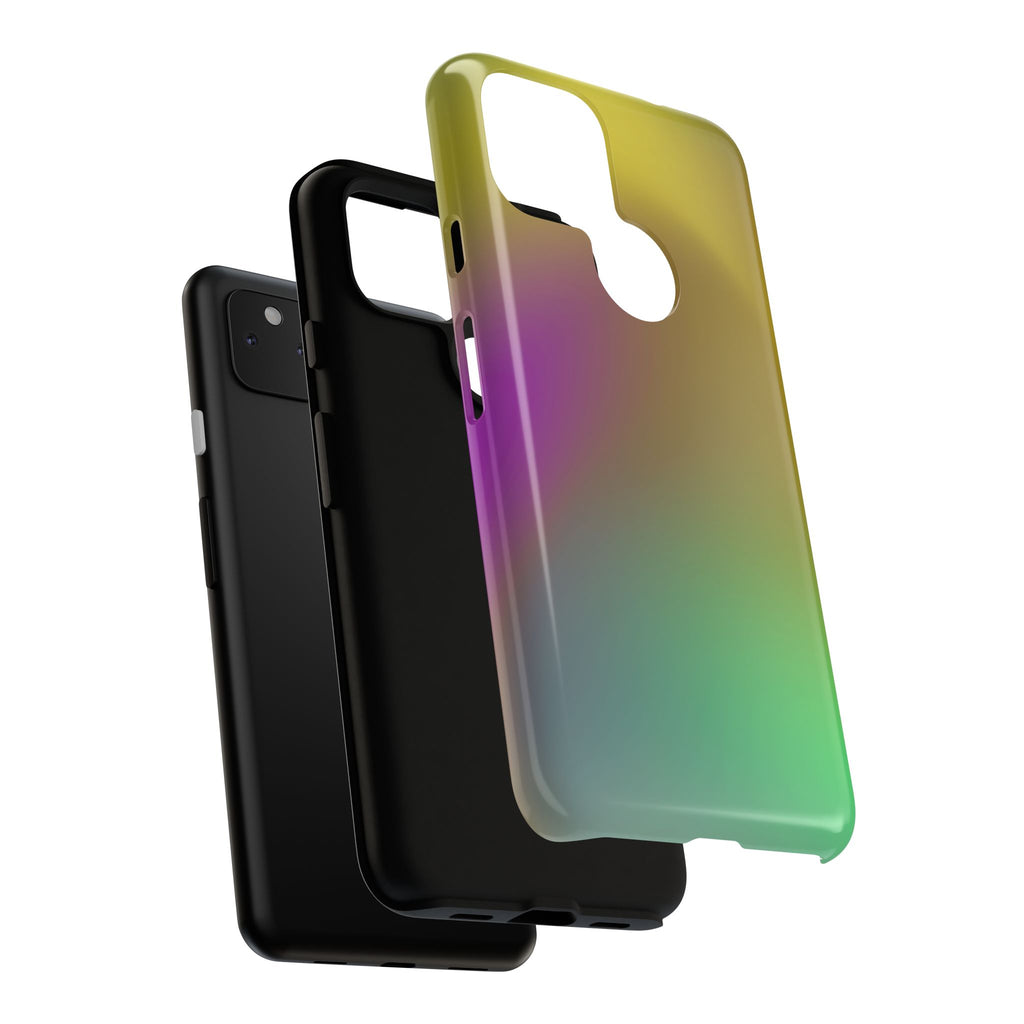 Vibrant Phone Case, Tough Cases, Colorful Phone Cover, Durable Mobile Case, Yellow Green Gradient Design