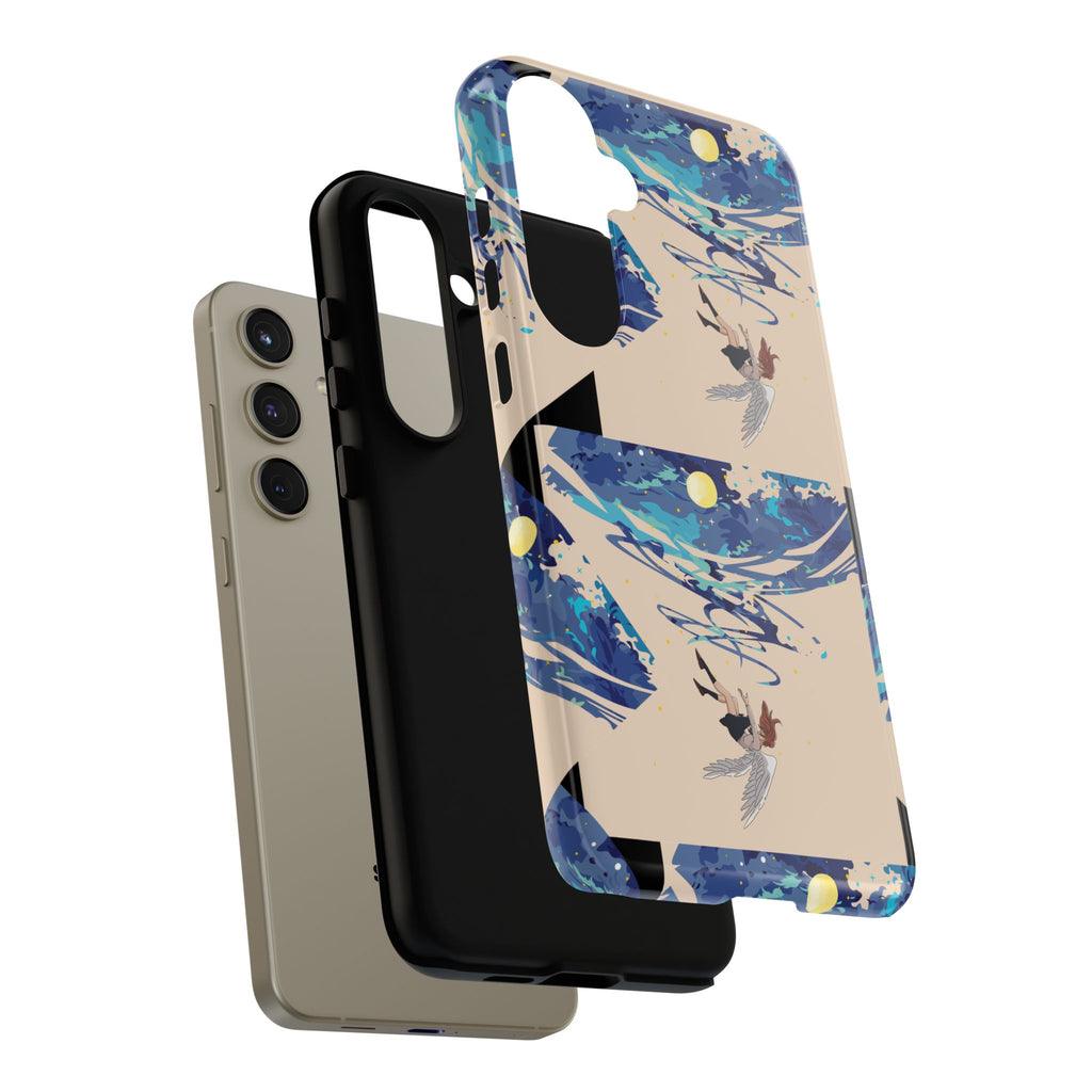 Artistic Phone Case with Abstract Design, Vivid Blue Waves and Fish, Stylish Phone Accessory, Unique Gift Idea, Trendy Tech Decor, [...]