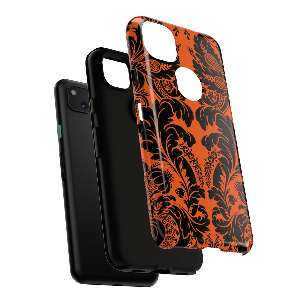 Elegant Phone Case with Orange Floral Design | Tough Cases, Smartphone Cover, Gift for Her, Floral Patterns, Stylish Accessories
