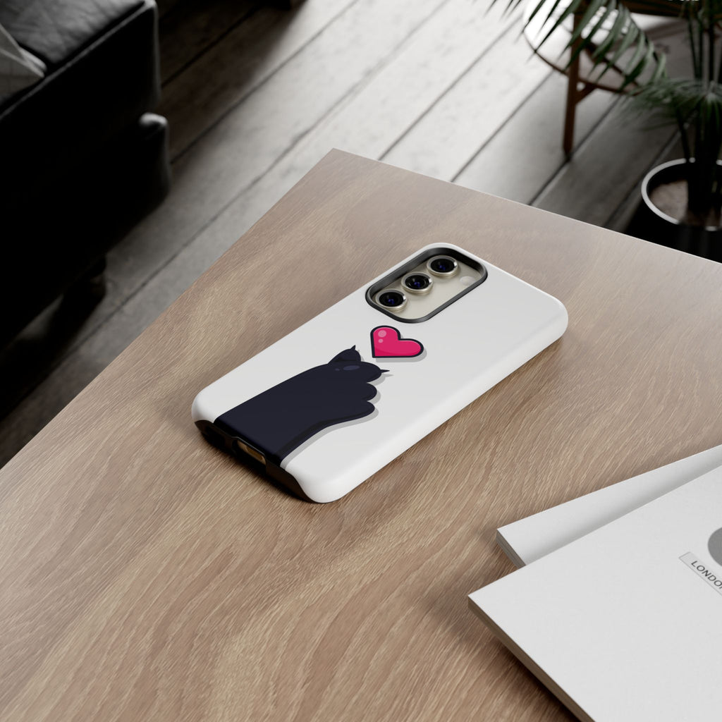 Cute Cat Love Phone Case, Tough Cell Phone Cover, Animal Lover Gifts, Pet Parent Accessories, Valentine's Day Essentials