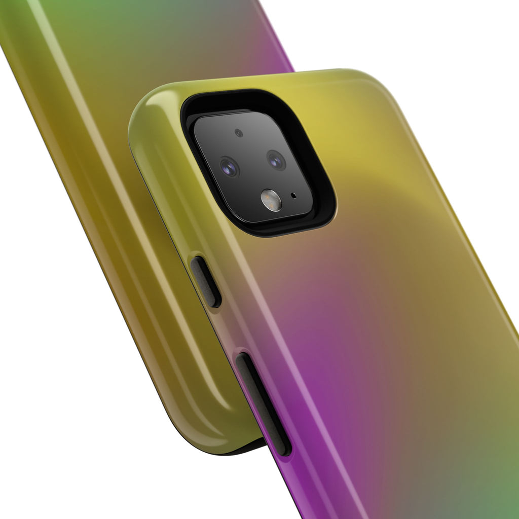 Vibrant Phone Case, Tough Cases, Colorful Phone Cover, Durable Mobile Case, Yellow Green Gradient Design