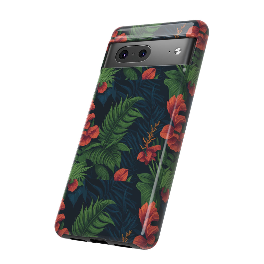 Tropical Phone Case with Floral Design, Eco-Friendly Protection for Summer Vibes, Ideal Gift for Nature Lovers, Vibrant Background