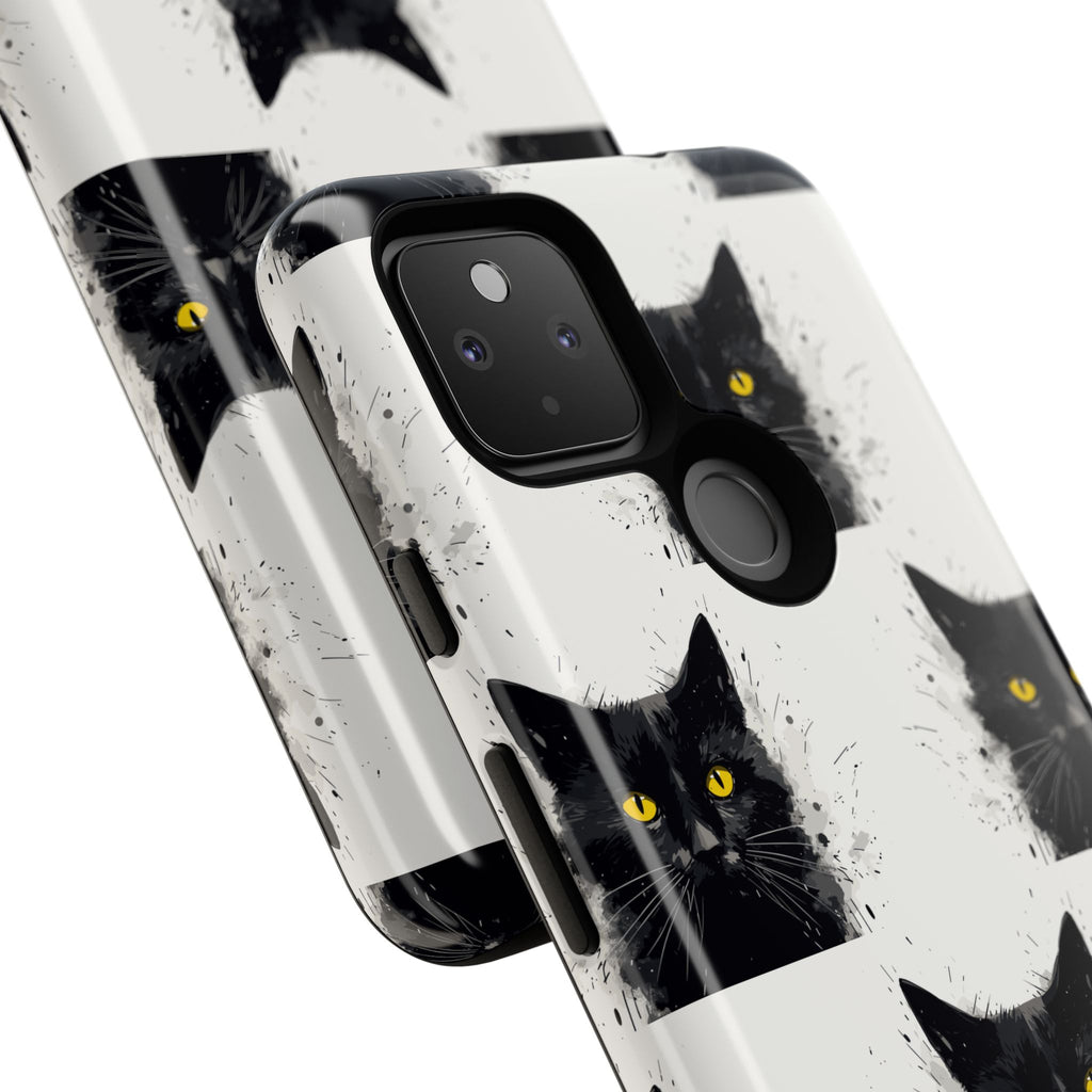 Black Cat Phone Case, Tough Cases, Cat Lover Gift, Unique Design, Halloween, Animal Accessories, Custom Phone Cover