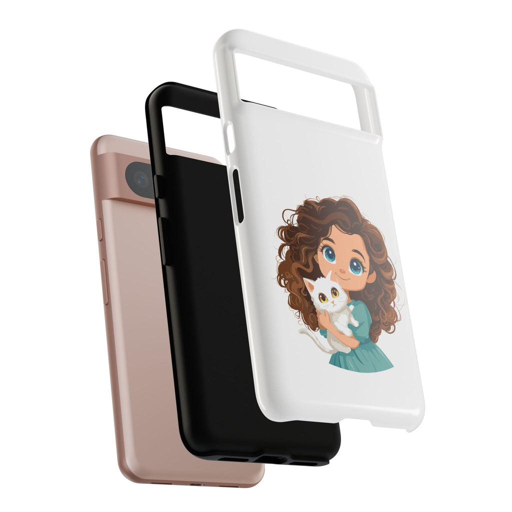 Cute Cat Lover Phone Case, Tough Phone Cover, Pet Lover Gift, Personalized Gift, Kids Phone Case, Animal Lover Accessories