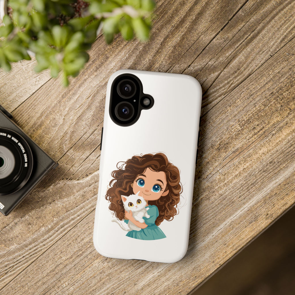 Cute Cat Lover Phone Case, Tough Phone Cover, Pet Lover Gift, Personalized Gift, Kids Phone Case, Animal Lover Accessories