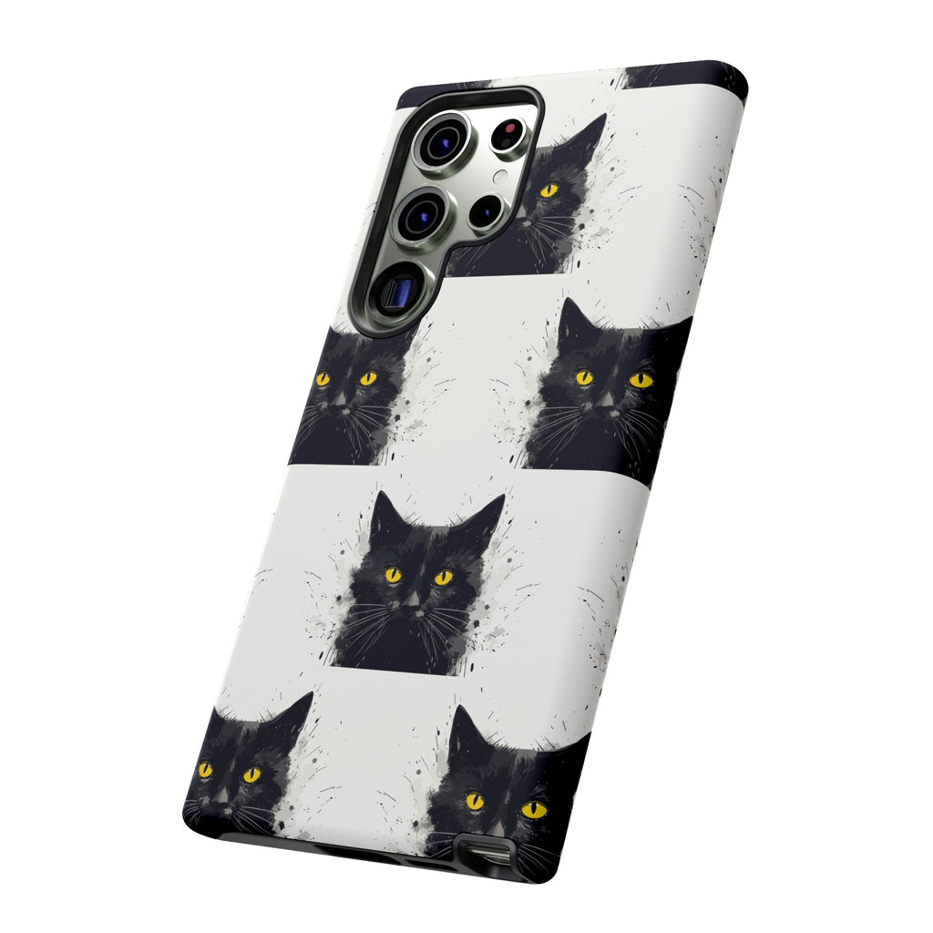 Black Cat Phone Case, Tough Cases, Cat Lover Gift, Unique Design, Halloween, Animal Accessories, Custom Phone Cover