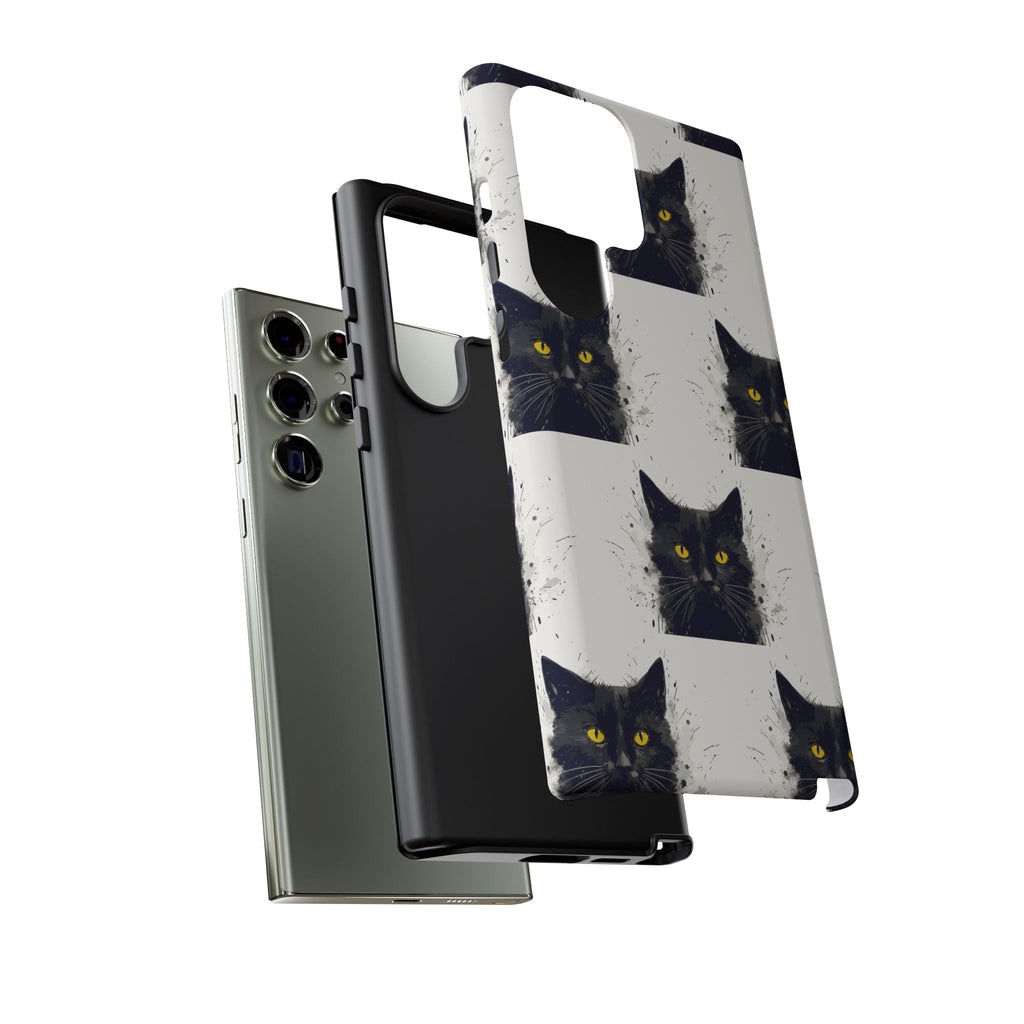 Black Cat Phone Case, Tough Cases, Cat Lover Gift, Unique Design, Halloween, Animal Accessories, Custom Phone Cover