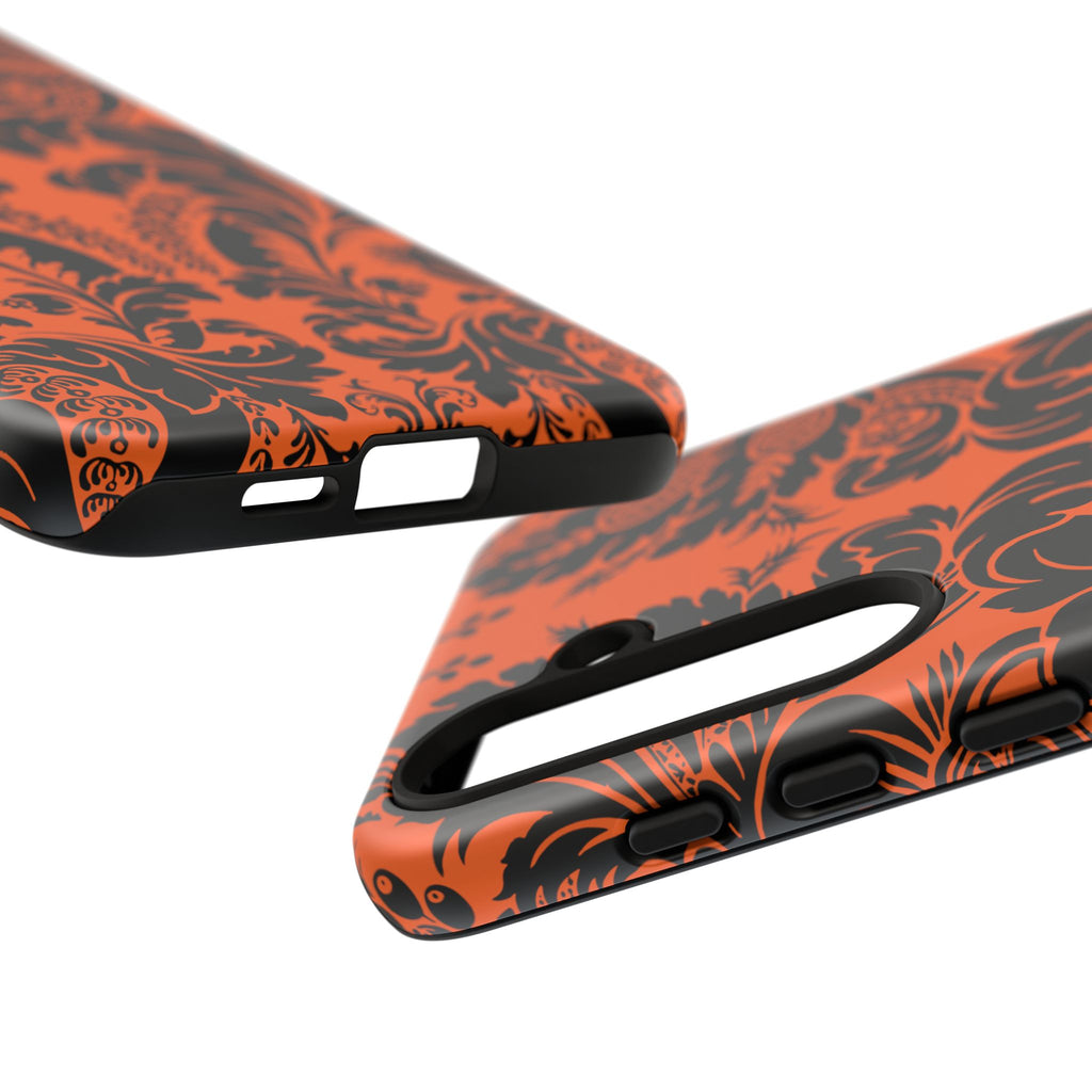 Elegant Phone Case with Orange Floral Design | Tough Cases, Smartphone Cover, Gift for Her, Floral Patterns, Stylish Accessories
