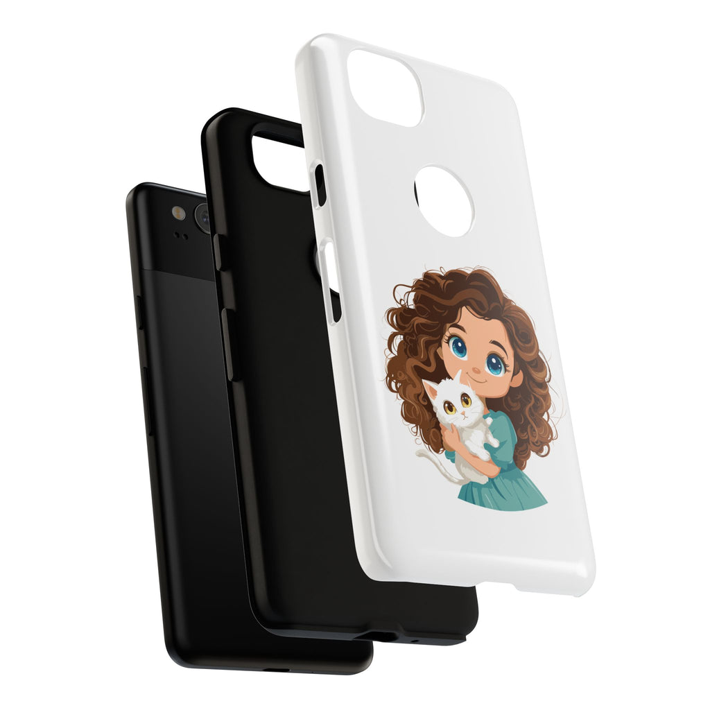 Cute Cat Lover Phone Case, Tough Phone Cover, Pet Lover Gift, Personalized Gift, Kids Phone Case, Animal Lover Accessories