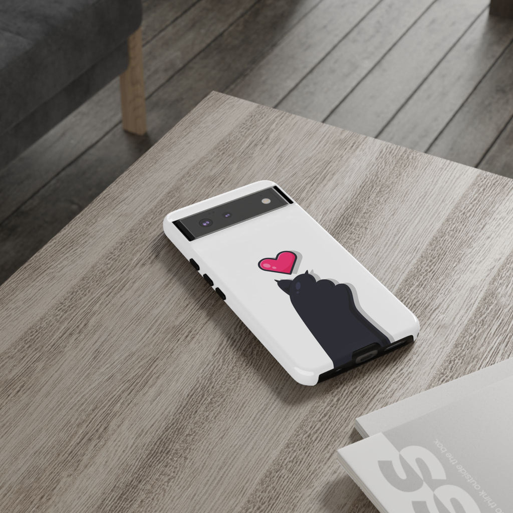 Cute Cat Love Phone Case, Tough Cell Phone Cover, Animal Lover Gifts, Pet Parent Accessories, Valentine's Day Essentials