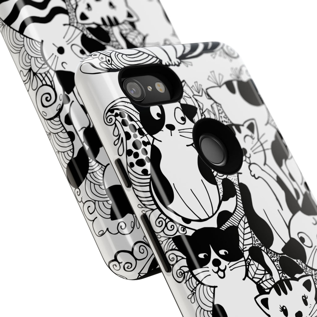 Cat-Themed Phone Case, Cute Cat Art, Pet Lover Gift, Birthday Present, Unique Cat Decor, Fun Tech Accessories, Animal Lover Case