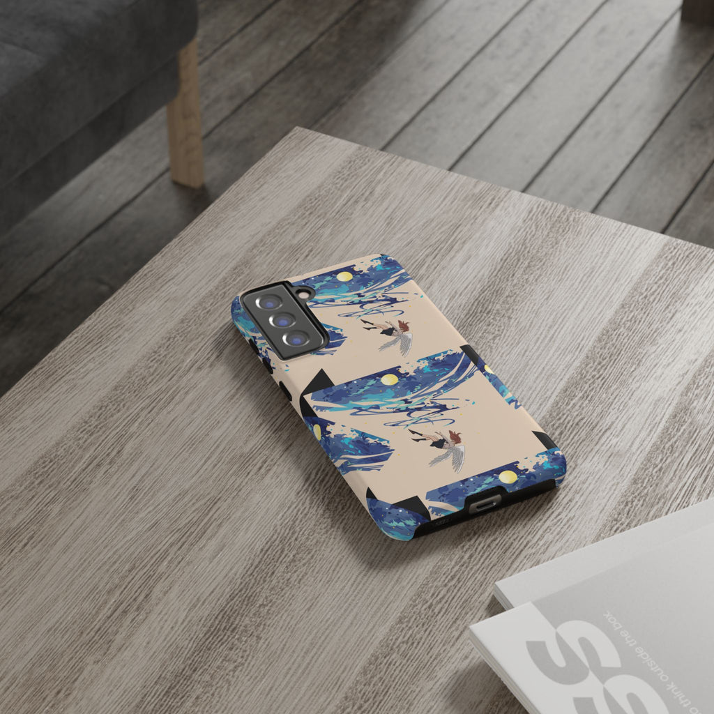 Artistic Phone Case with Abstract Design, Vivid Blue Waves and Fish, Stylish Phone Accessory, Unique Gift Idea, Trendy Tech Decor, [...]