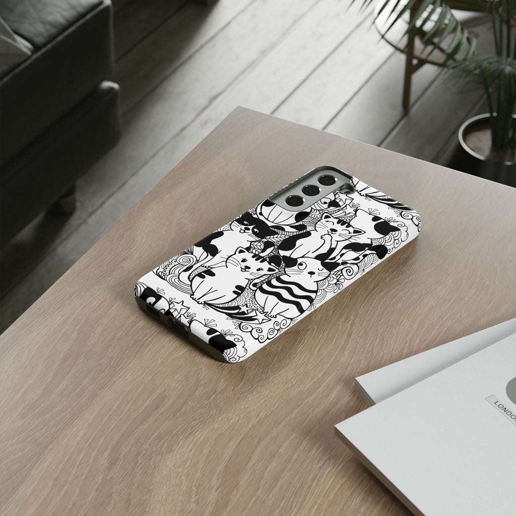 Cat-Themed Phone Case, Cute Cat Art, Pet Lover Gift, Birthday Present, Unique Cat Decor, Fun Tech Accessories, Animal Lover Case