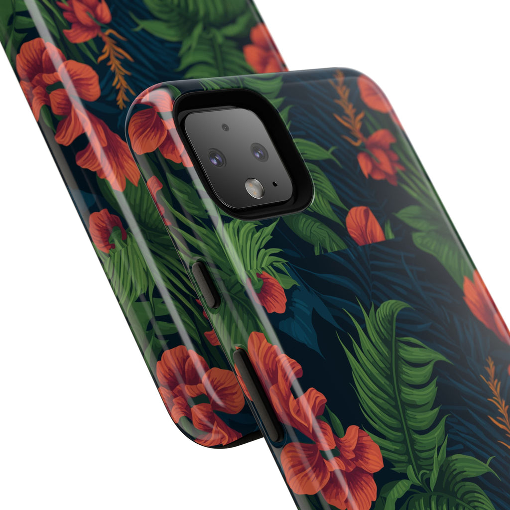 Tropical Phone Case with Floral Design, Eco-Friendly Protection for Summer Vibes, Ideal Gift for Nature Lovers, Vibrant Background
