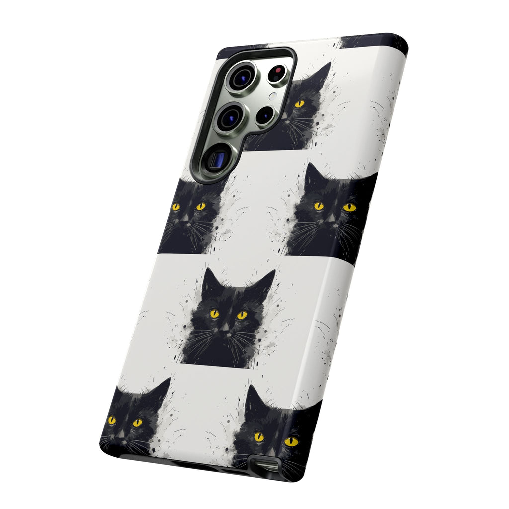 Black Cat Phone Case, Tough Cases, Cat Lover Gift, Unique Design, Halloween, Animal Accessories, Custom Phone Cover