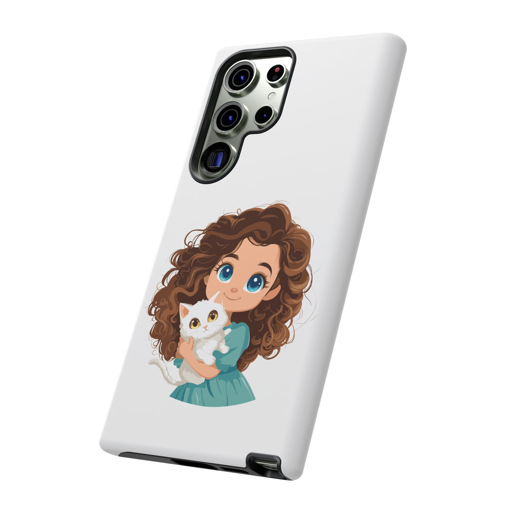 Cute Cat Lover Phone Case, Tough Phone Cover, Pet Lover Gift, Personalized Gift, Kids Phone Case, Animal Lover Accessories