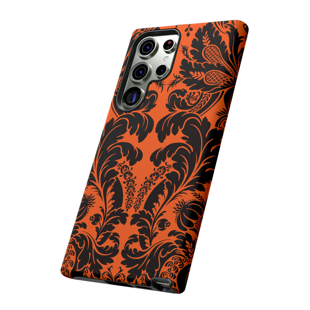 Elegant Phone Case with Orange Floral Design | Tough Cases, Smartphone Cover, Gift for Her, Floral Patterns, Stylish Accessories