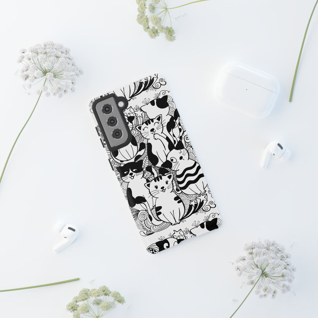 Cat-Themed Phone Case, Cute Cat Art, Pet Lover Gift, Birthday Present, Unique Cat Decor, Fun Tech Accessories, Animal Lover Case