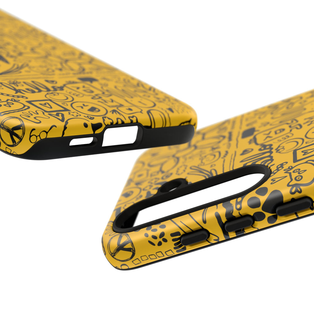 Vibrant Phone Case, Cute Yellow Floral iPhone Cover, Stylish Tough Case, Fun Phone Accessory, Perfect Gift for Teens
