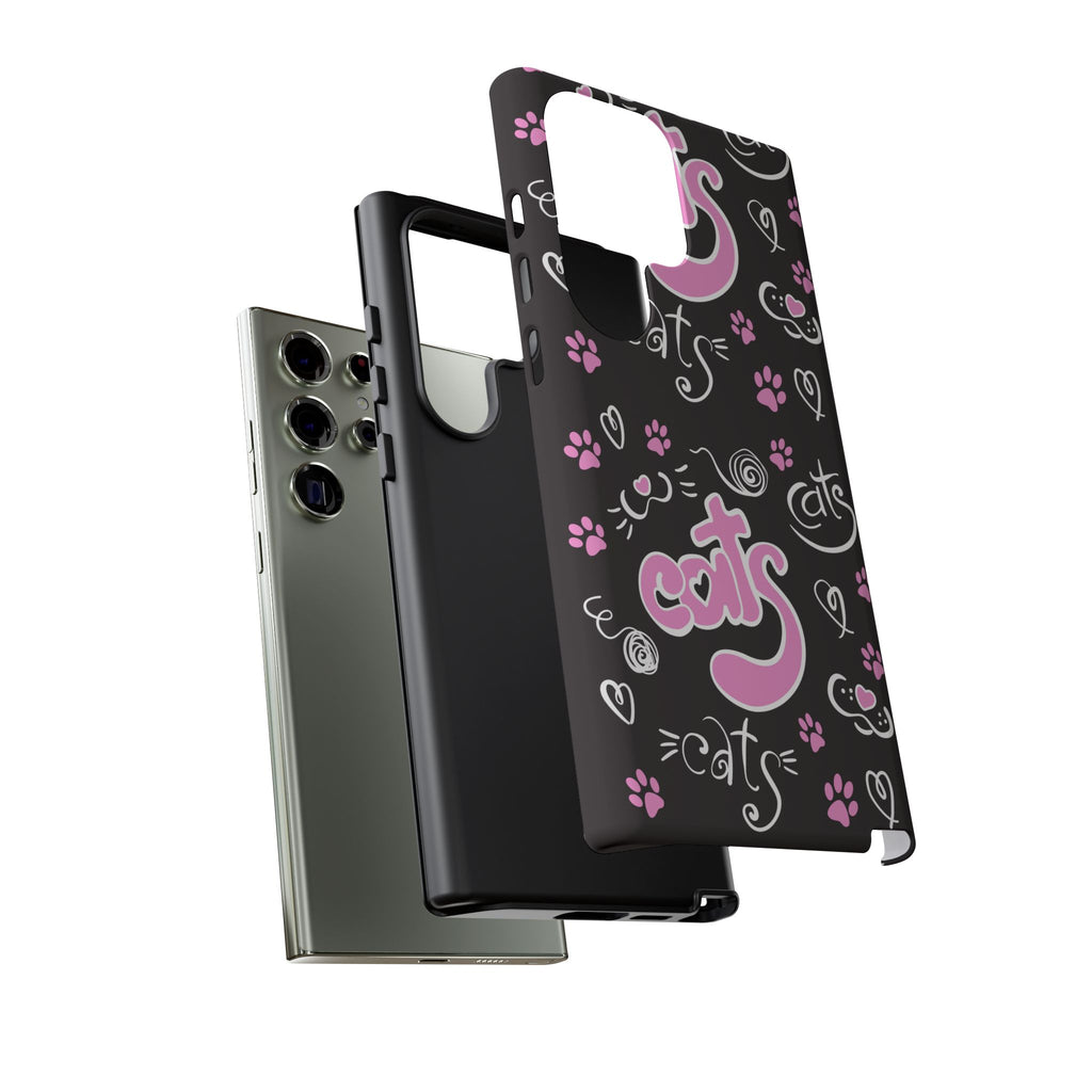 Cute Cat Print Phone Cases, Tough Cases for Cat Lovers, Pet Phone Cover, Gift for Cat Moms, Stylish Phone Accessories