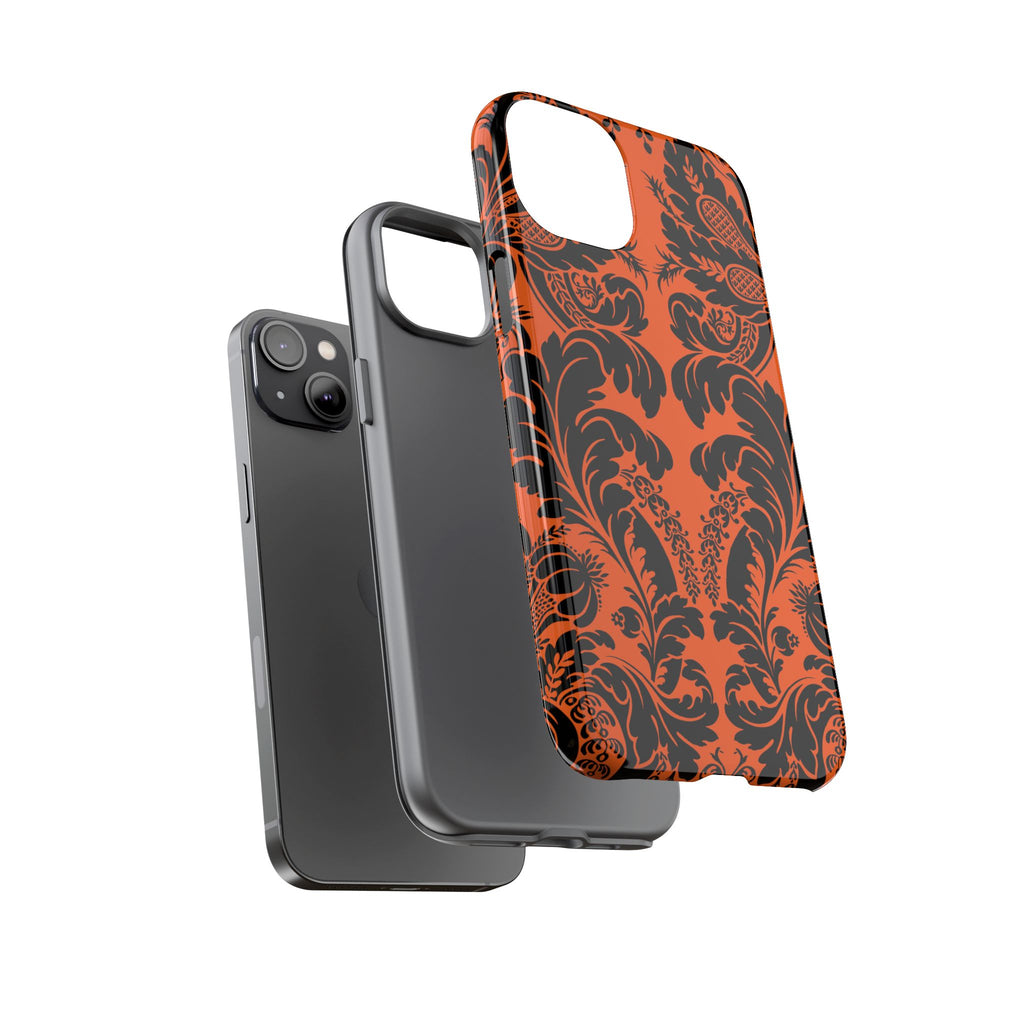 Elegant Phone Case with Orange Floral Design | Tough Cases, Smartphone Cover, Gift for Her, Floral Patterns, Stylish Accessories