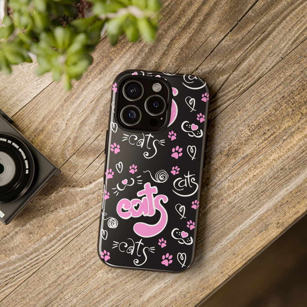 Cute Cat Print Phone Cases, Tough Cases for Cat Lovers, Pet Phone Cover, Gift for Cat Moms, Stylish Phone Accessories