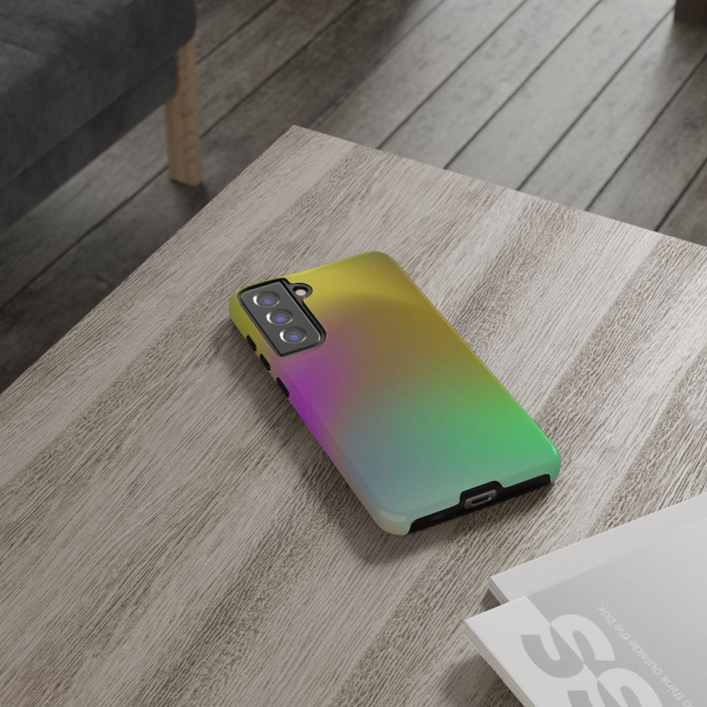 Vibrant Phone Case, Tough Cases, Colorful Phone Cover, Durable Mobile Case, Yellow Green Gradient Design