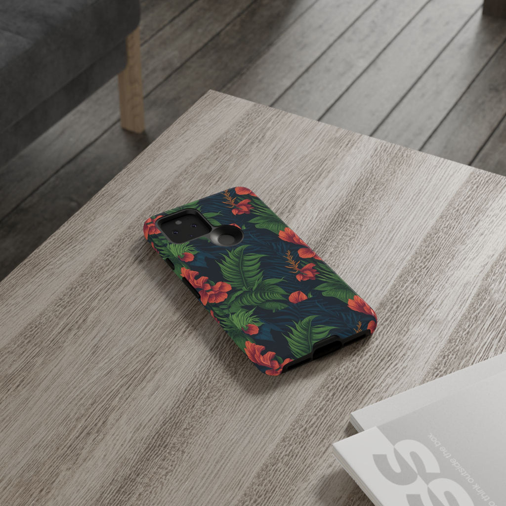 Tropical Phone Case with Floral Design, Eco-Friendly Protection for Summer Vibes, Ideal Gift for Nature Lovers, Vibrant Background