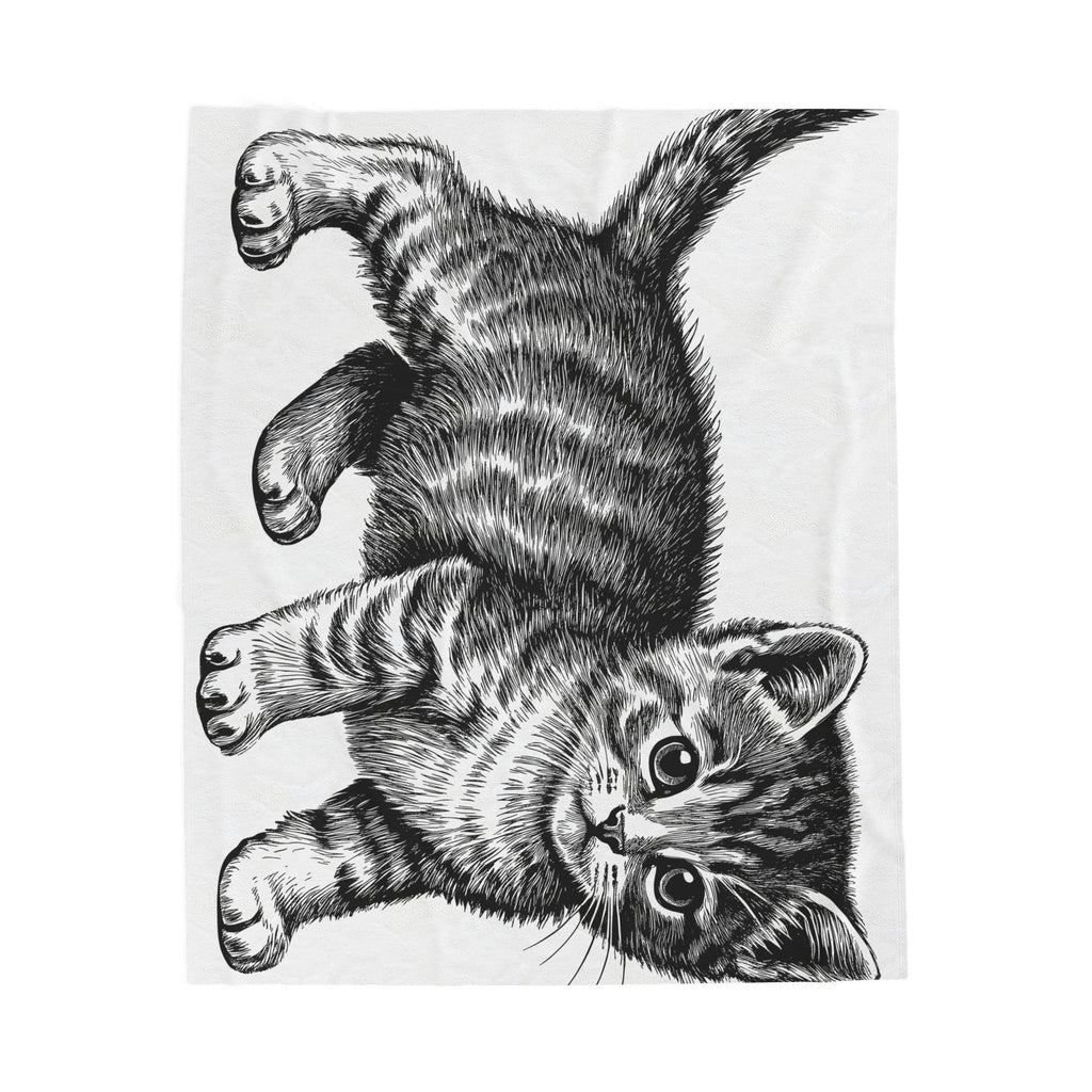 Cute cat Velveteen Blanket, Soft Throw Blanket for Home Decor, Perfect Gift for Relaxation, Boho Style, Ideal for All Seasons