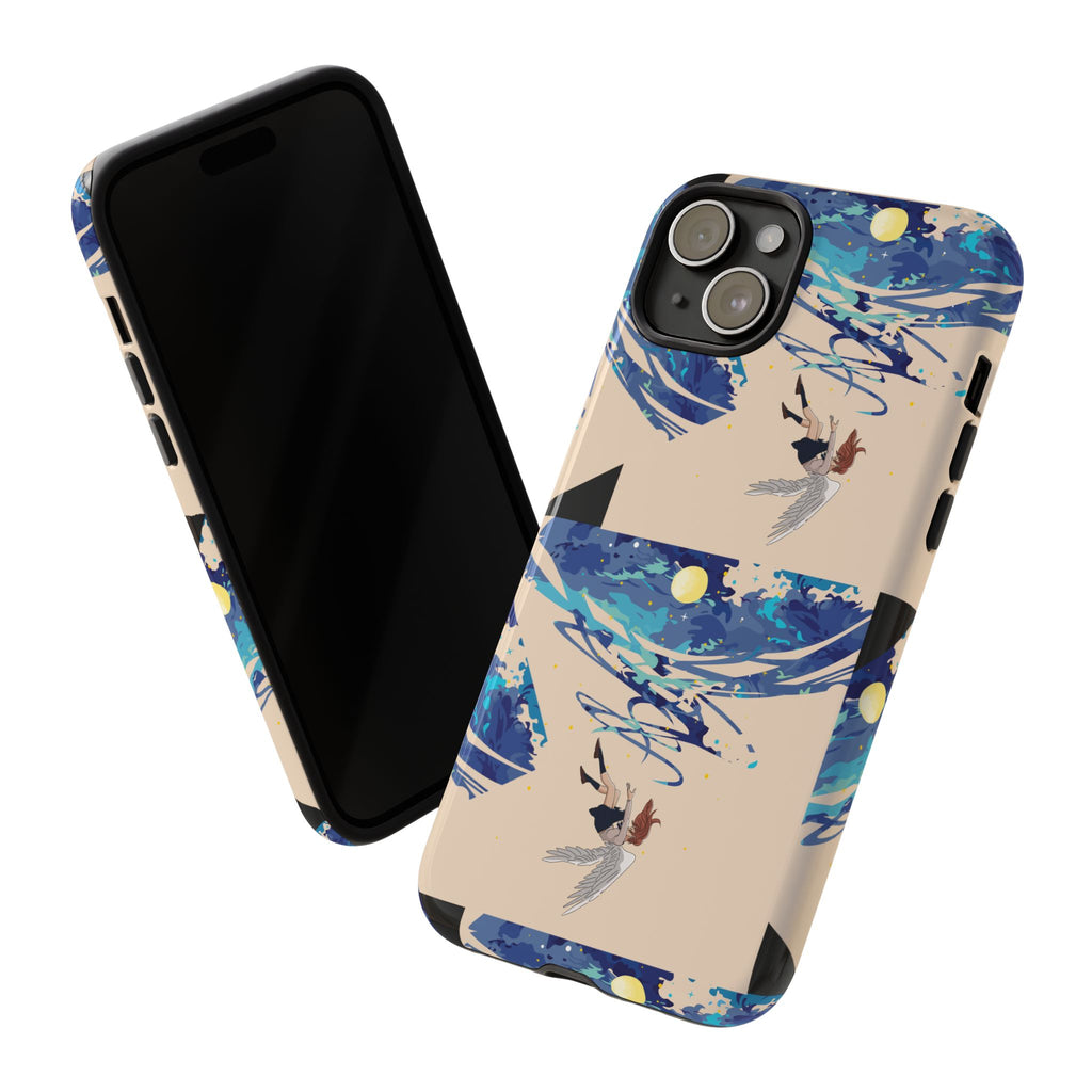 Artistic Phone Case with Abstract Design, Vivid Blue Waves and Fish, Stylish Phone Accessory, Unique Gift Idea, Trendy Tech Decor, [...]