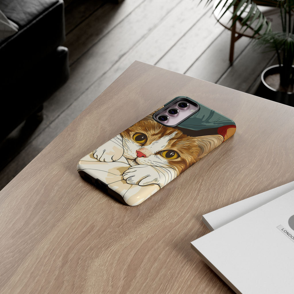 Cute Cat Phone Case - Ideal for Cat Lovers, Pet Owners, Birthday Gifts, Smartphone Accessories, Funny Pet Humor