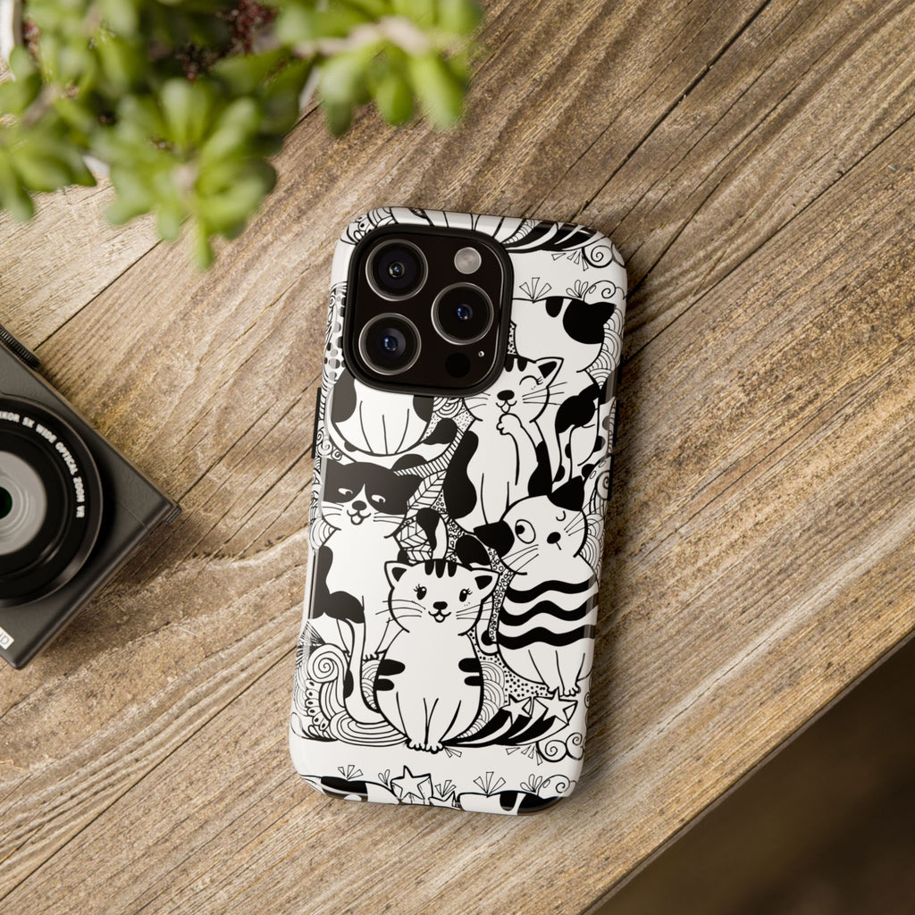 Cat-Themed Phone Case, Cute Cat Art, Pet Lover Gift, Birthday Present, Unique Cat Decor, Fun Tech Accessories, Animal Lover Case