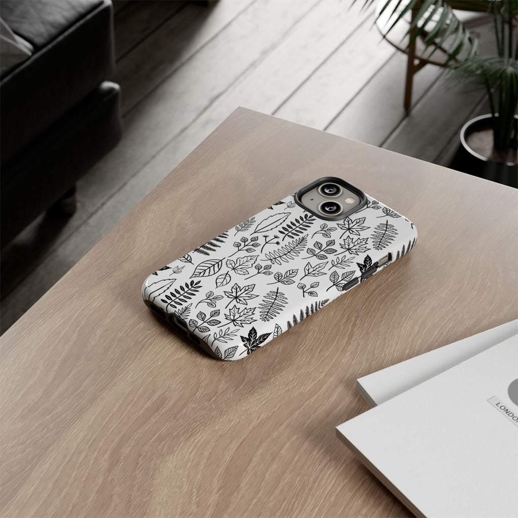 Stylish Phone Case for Nature Lovers, Botanical Design, Gift for Her, Fall Accessories, Customizable Tech Gear