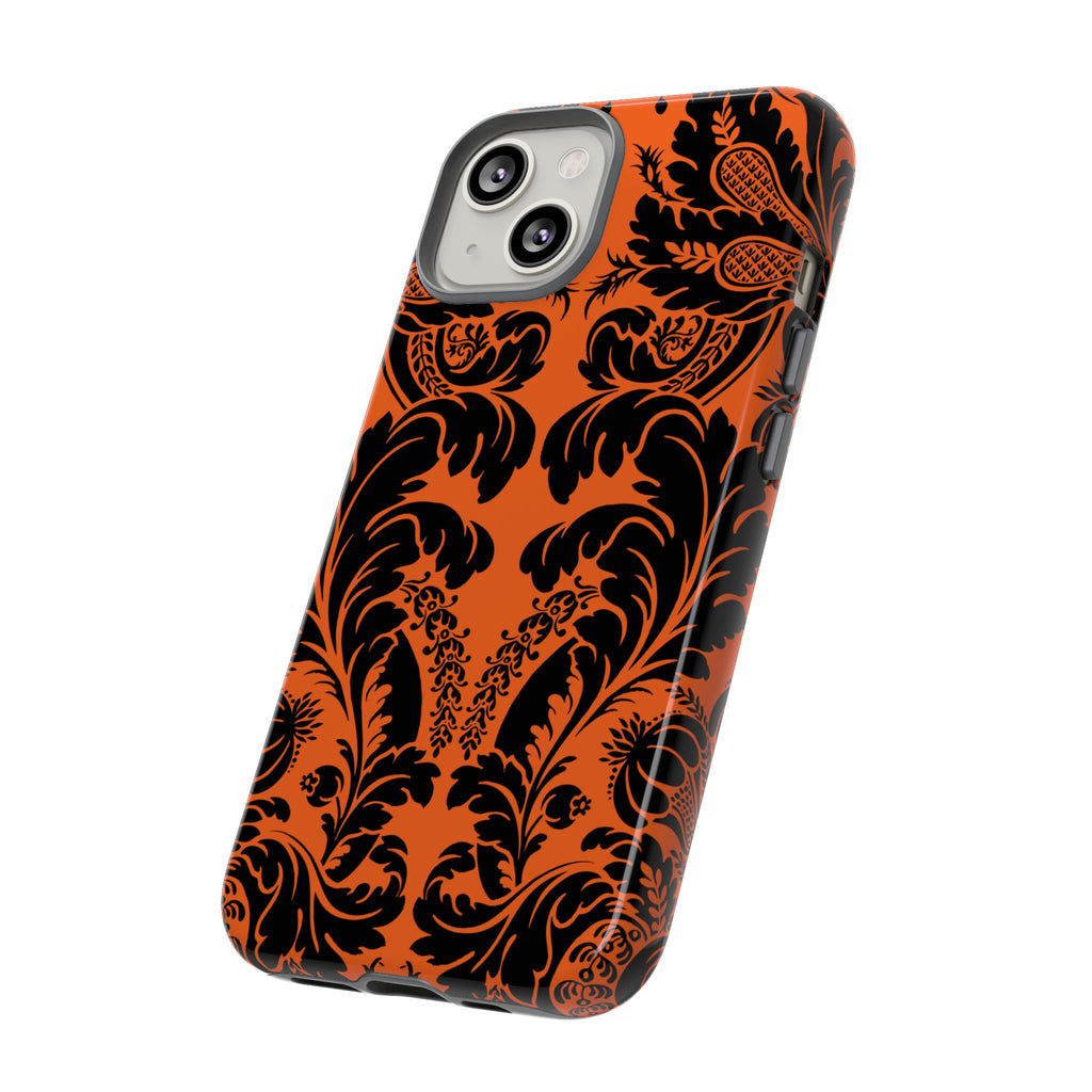 Elegant Phone Case with Orange Floral Design | Tough Cases, Smartphone Cover, Gift for Her, Floral Patterns, Stylish Accessories