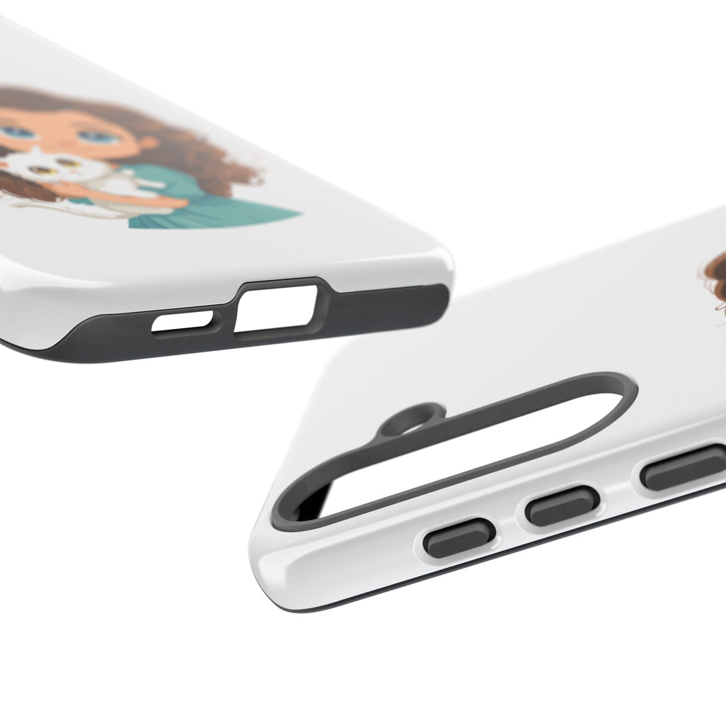 Cute Cat Lover Phone Case, Tough Phone Cover, Pet Lover Gift, Personalized Gift, Kids Phone Case, Animal Lover Accessories
