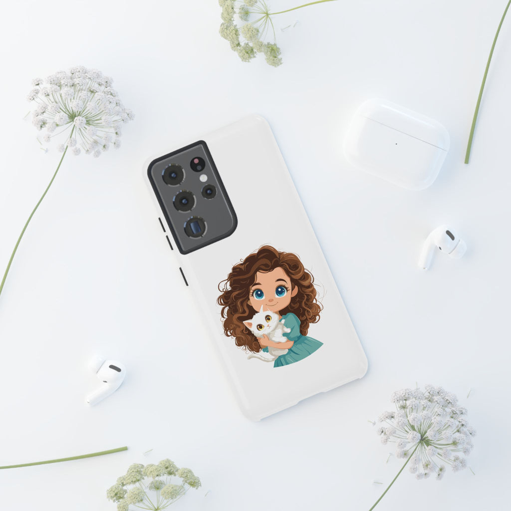 Cute Cat Lover Phone Case, Tough Phone Cover, Pet Lover Gift, Personalized Gift, Kids Phone Case, Animal Lover Accessories