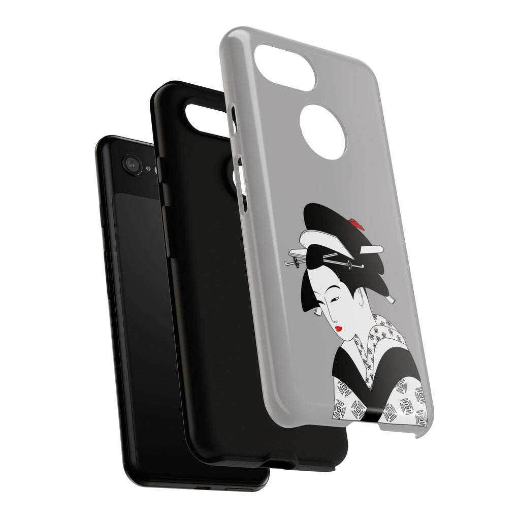 Stylish Phone Case with Japanese Geisha Design, Tough Phone Case, Cute Phone Cover, Japanese Art, Ethnic Style