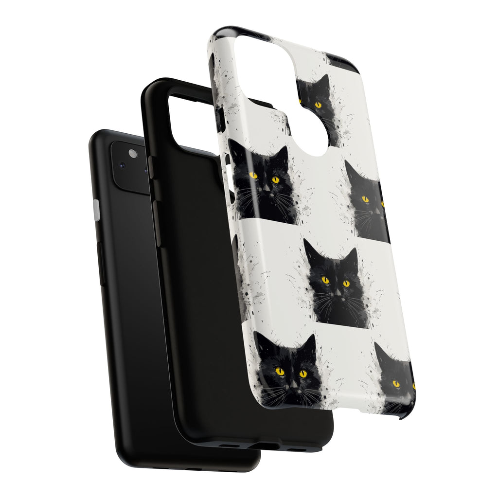 Black Cat Phone Case, Tough Cases, Cat Lover Gift, Unique Design, Halloween, Animal Accessories, Custom Phone Cover