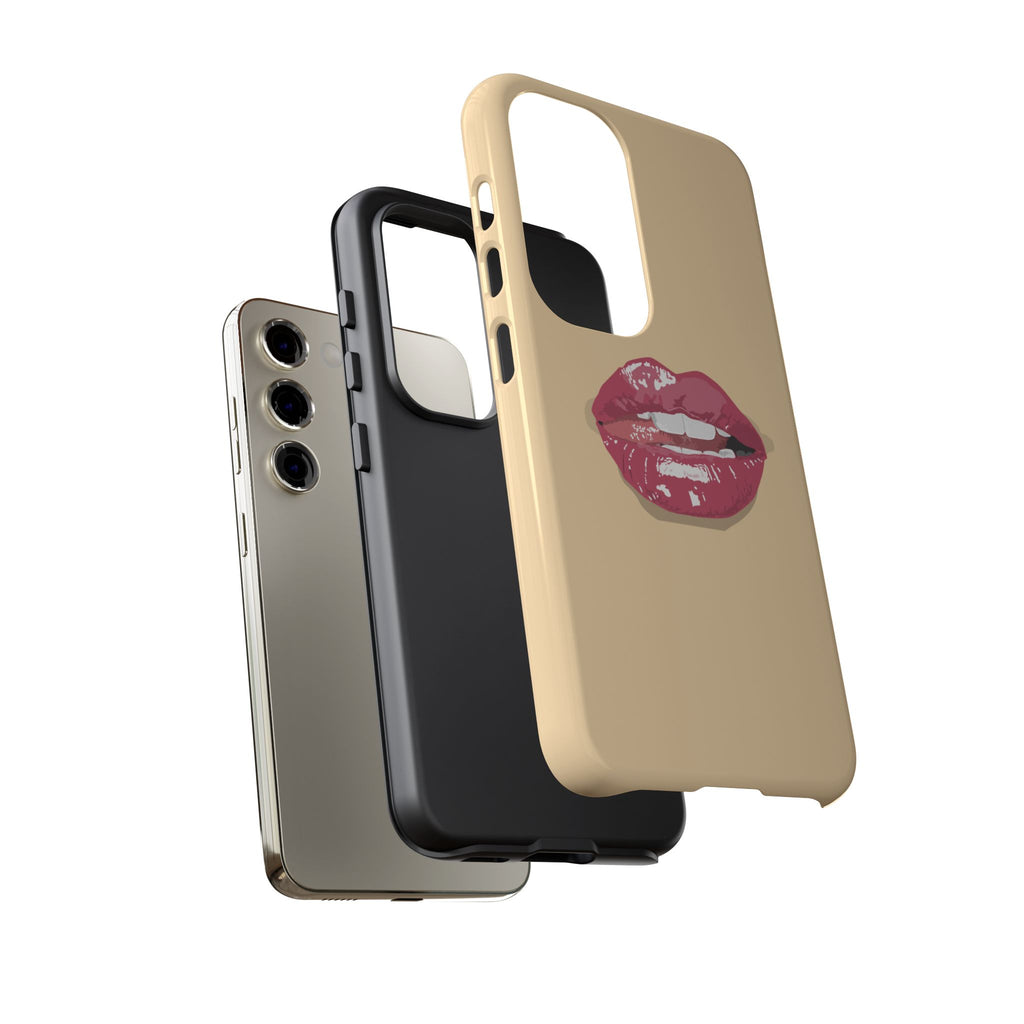 Stylish Phone Case with Lip Print, Trendy Mobile Cover, Fashion Accessory, Gift for Her, Cute Cell Phone Case