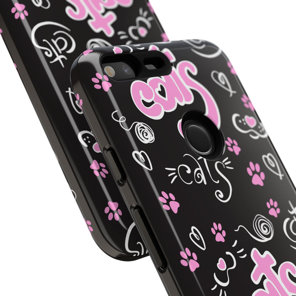 Cute Cat Print Phone Cases, Tough Cases for Cat Lovers, Pet Phone Cover, Gift for Cat Moms, Stylish Phone Accessories