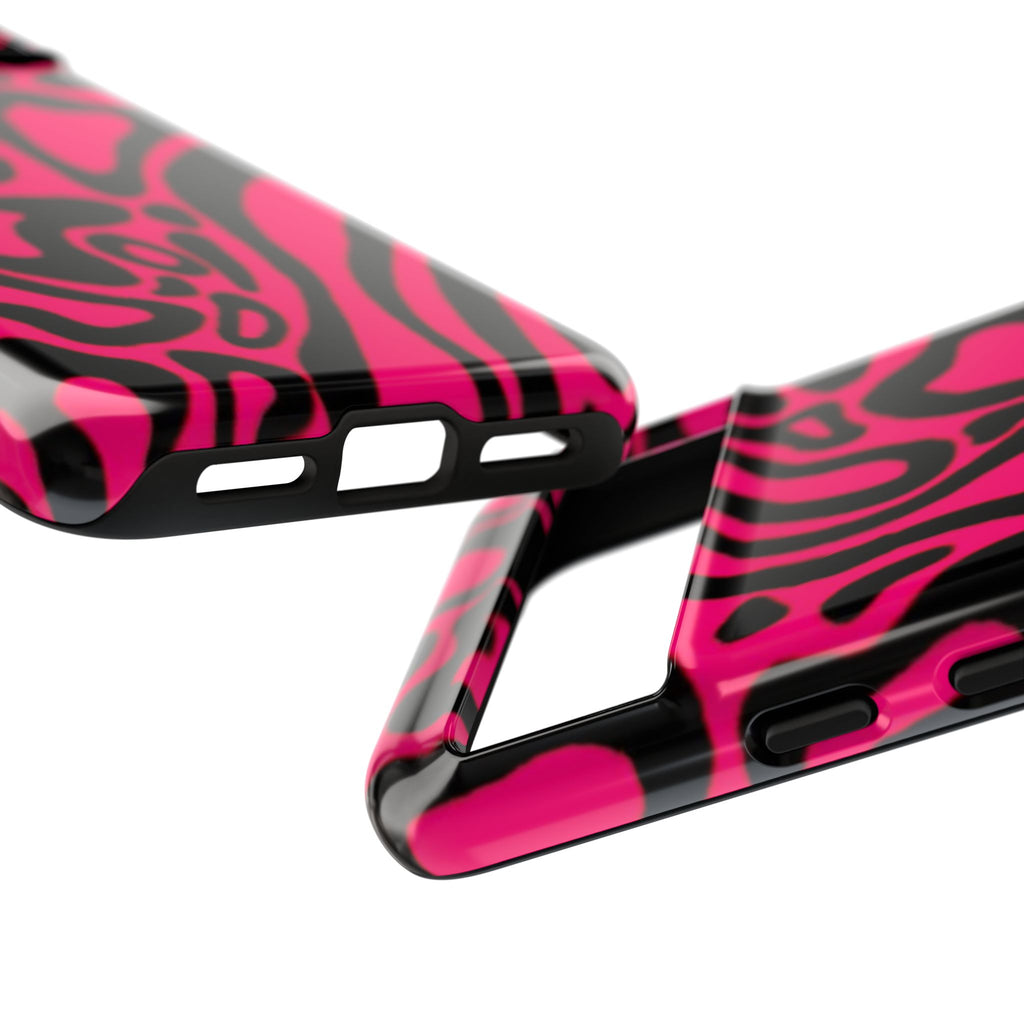 Bold Pink Patterned Phone Case, Stylish Tough Case, Trendy Accessory, Gift for Her, Tech Protection