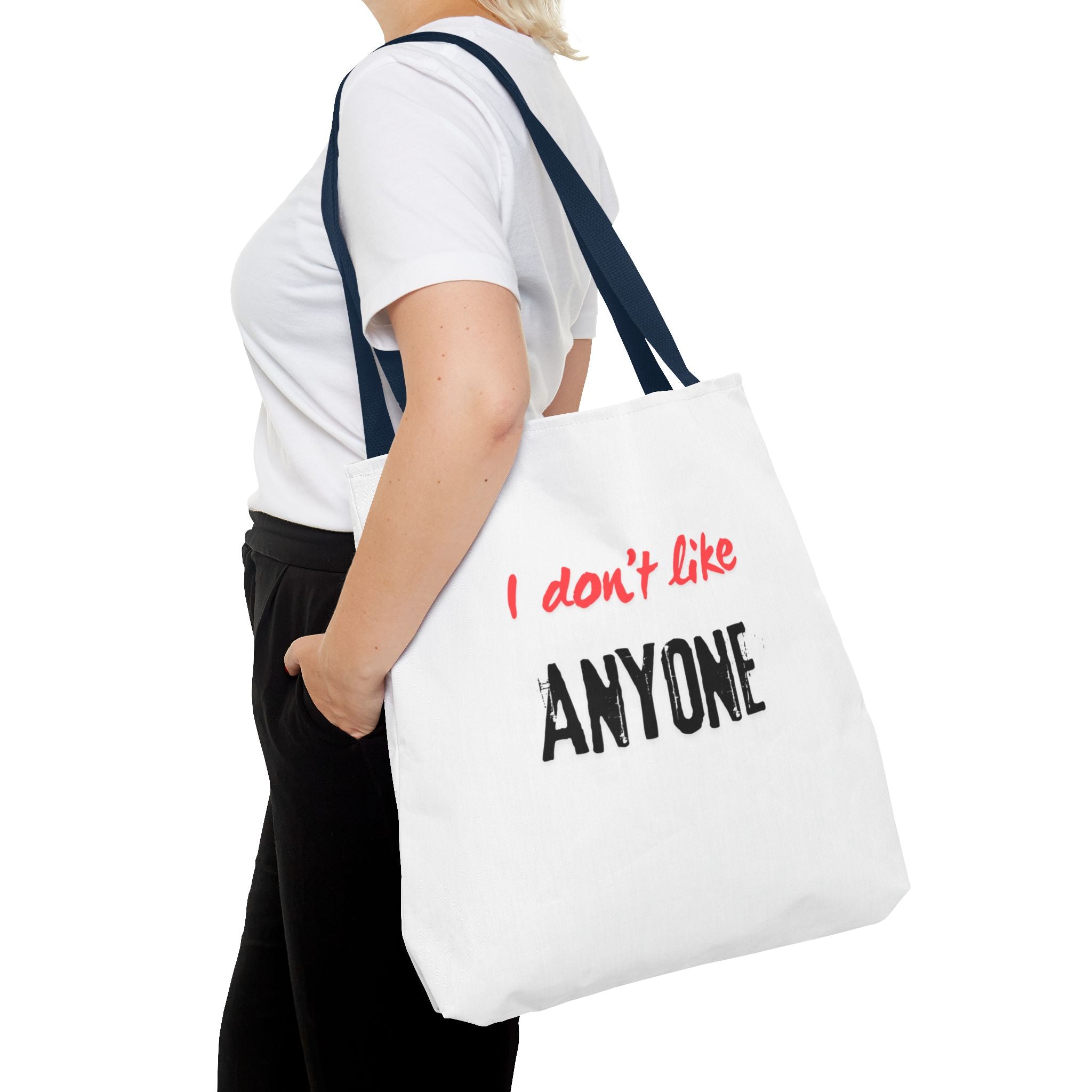 English White "I Like No One" – Anti-Social Tote