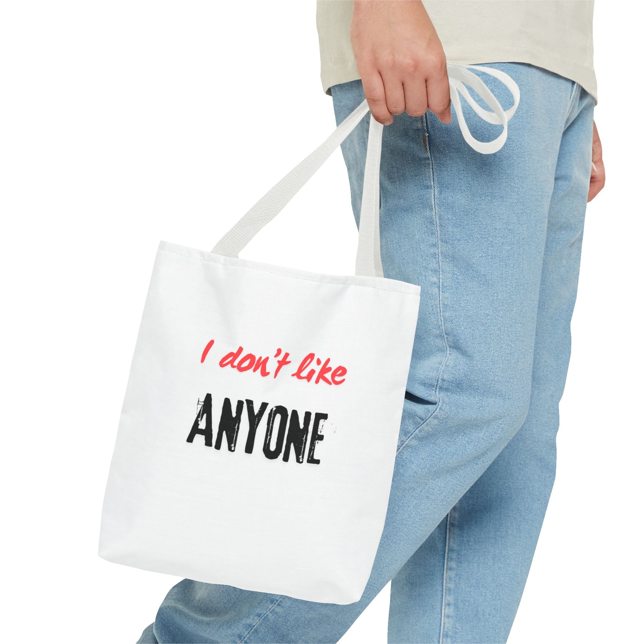 English White "I Like No One" – Anti-Social Tote