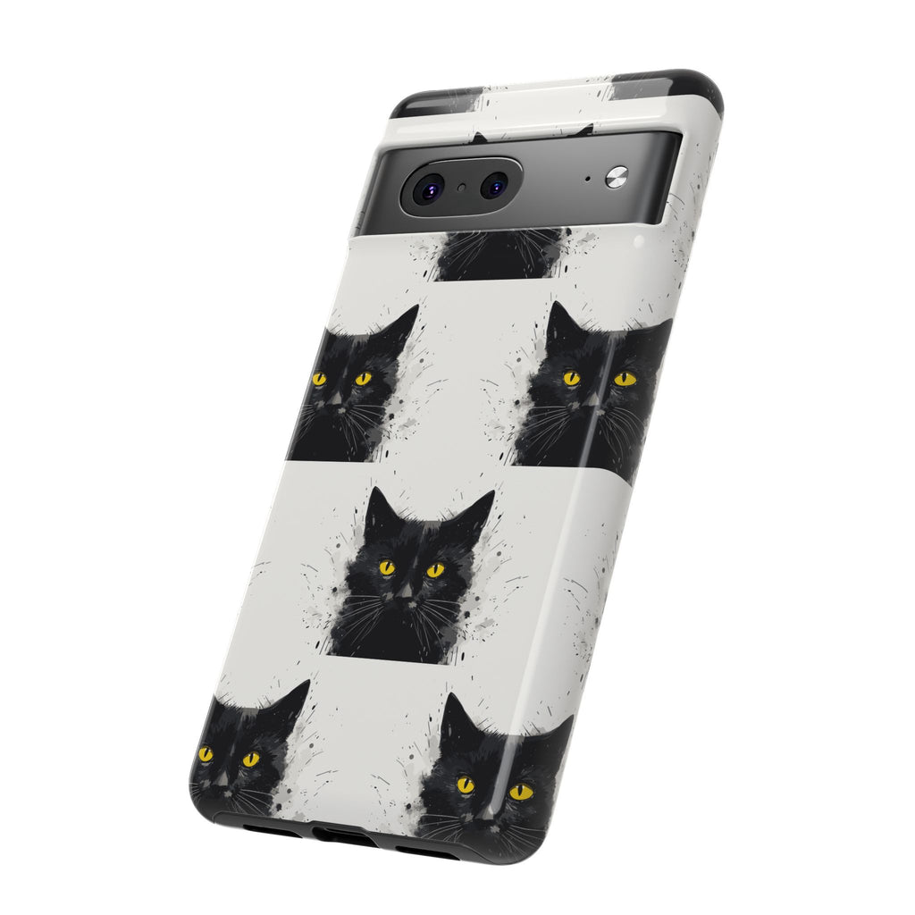 Black Cat Phone Case, Tough Cases, Cat Lover Gift, Unique Design, Halloween, Animal Accessories, Custom Phone Cover