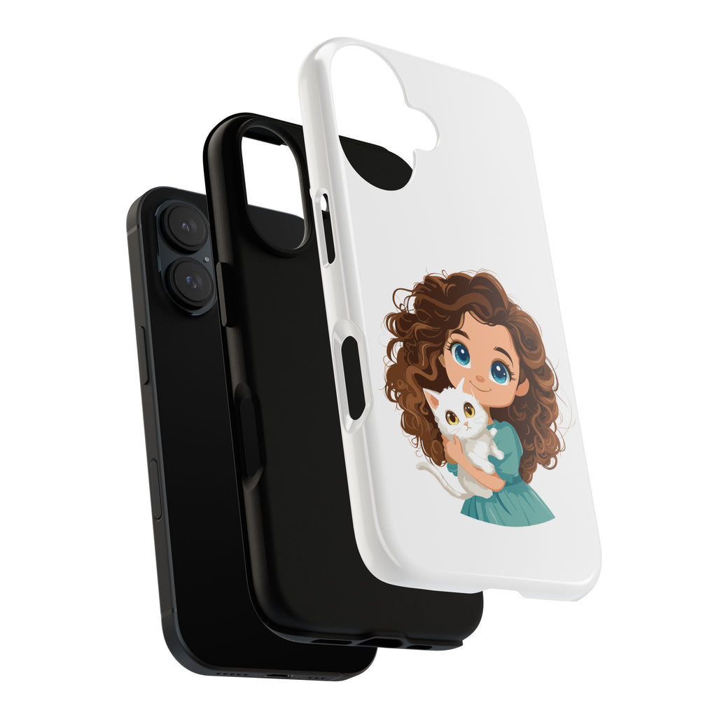 Cute Cat Lover Phone Case, Tough Phone Cover, Pet Lover Gift, Personalized Gift, Kids Phone Case, Animal Lover Accessories