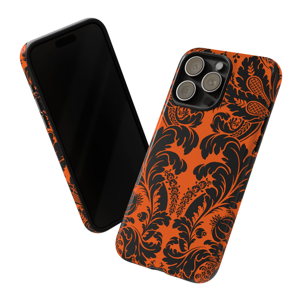 Elegant Phone Case with Orange Floral Design | Tough Cases, Smartphone Cover, Gift for Her, Floral Patterns, Stylish Accessories