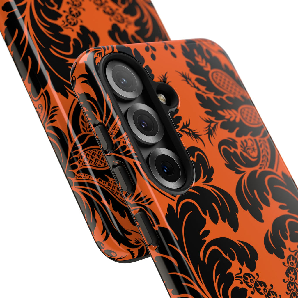 Elegant Phone Case with Orange Floral Design | Tough Cases, Smartphone Cover, Gift for Her, Floral Patterns, Stylish Accessories