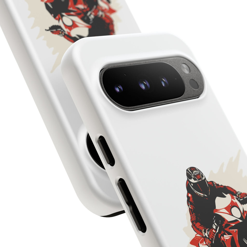 Motorcycle Phone Case, Tough Cases for Riders, Biker Accessory, Gifts for Motorcyclists, Red Bike Design