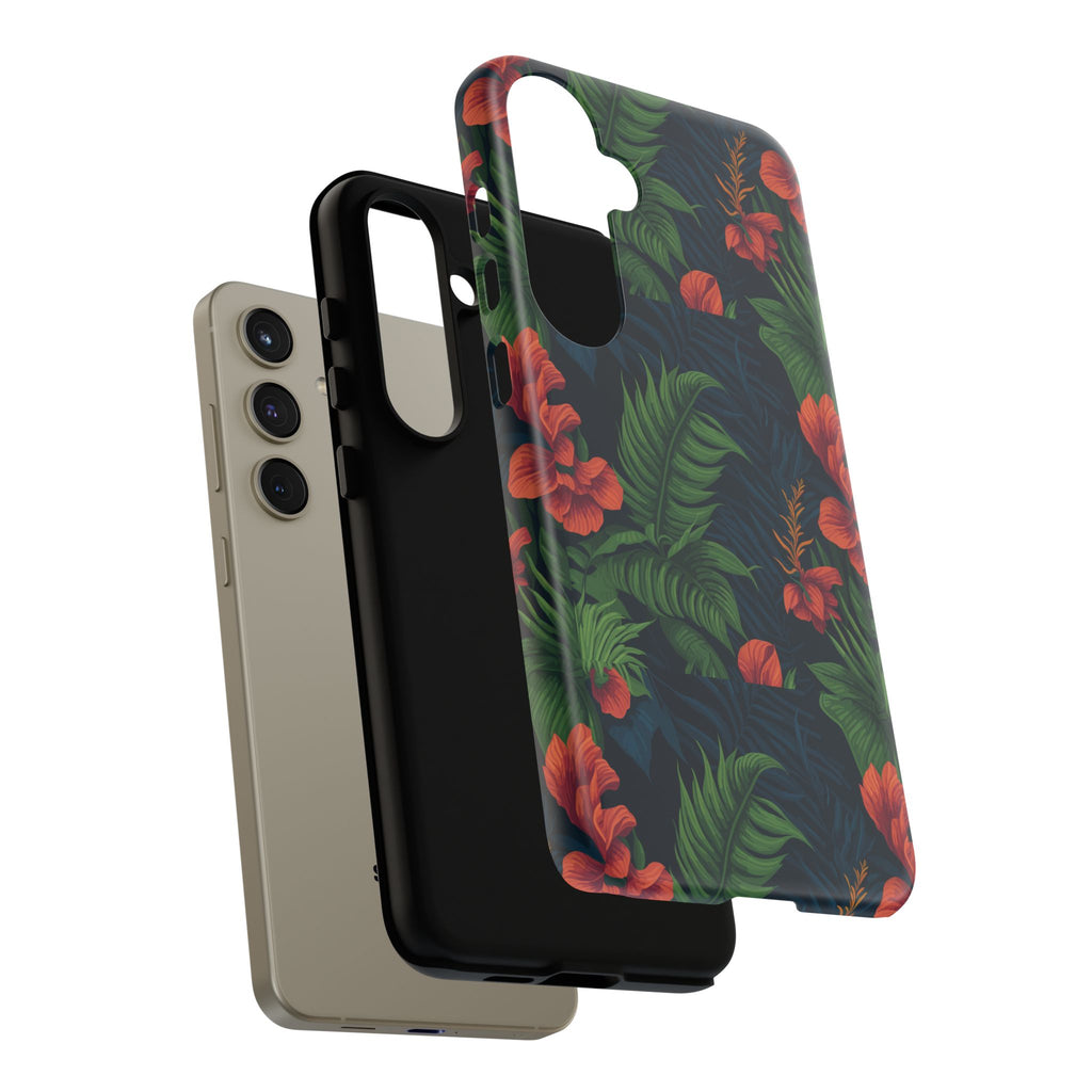 Tropical Phone Case with Floral Design, Eco-Friendly Protection for Summer Vibes, Ideal Gift for Nature Lovers, Vibrant Background