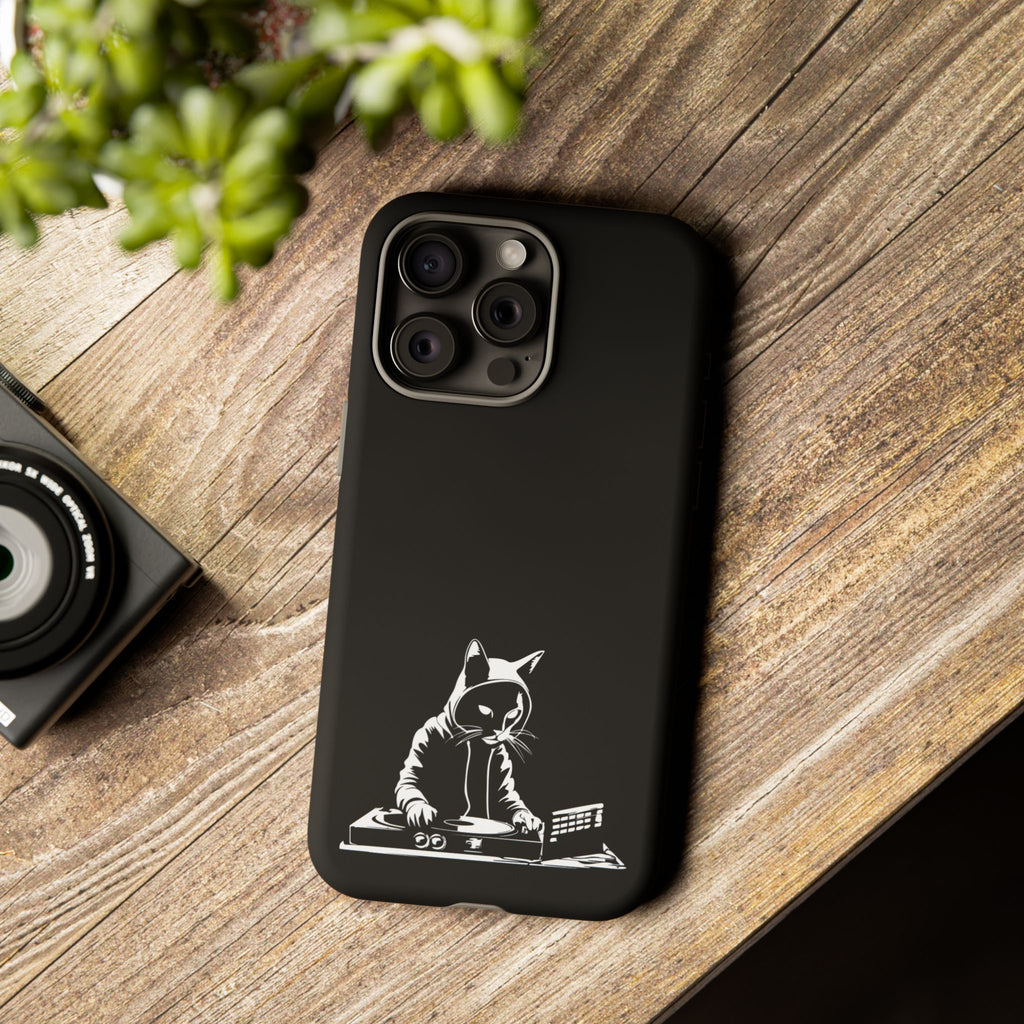 Cat DJ Phone Case | Stylish Tough Cases for Music Lovers, Gift for Cat Owners, Unique Phone Accessory, Cool Tech Gear